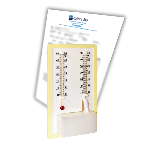 Termo-Higrômetro de -10°C à +50°C Bulbo Seco e Úmido - INCOTERM - com Certificado de Calibração Rastreável