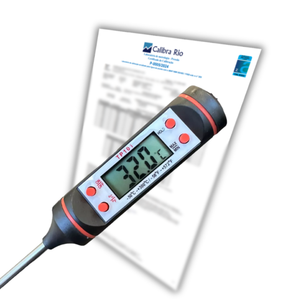 Termômetro Tipo Espeto Digital de -50ºC a +300ºC - com Certificado de Calibração Acreditado (RBC)