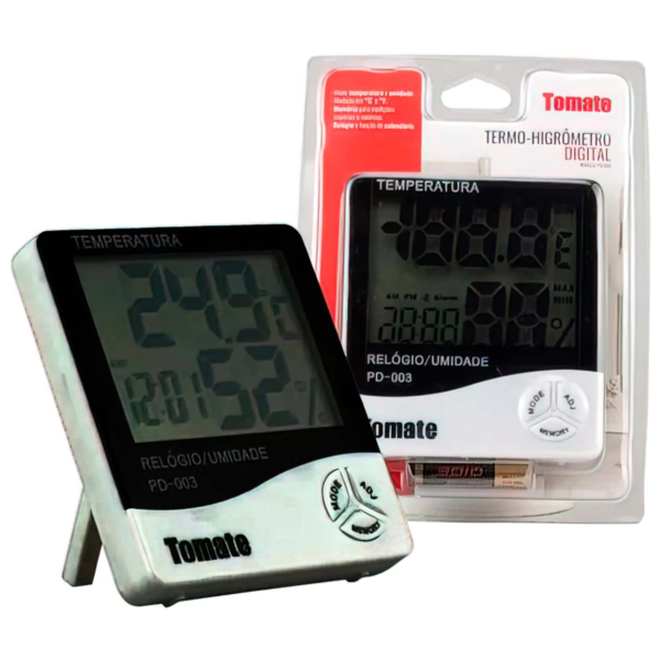 Termo-Higrômetro Digital com Sensor Interno de -10ºC a +50ºC Tomate - com Certificado de Calibração com Selo de Acreditação RBC - Image 2