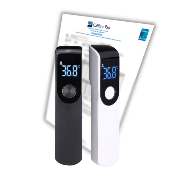 Termômetro Mini Infravermelho Digital de Bolso 0°C a 80°C (Medição Febre) com Certificado de Calibração com Selo de Acreditação RBC