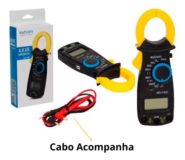 Alicate Volt-Amperímetro Digital Exbom MD-Y400 com Certificado de Calibração Rastreável à RBC - Image 5