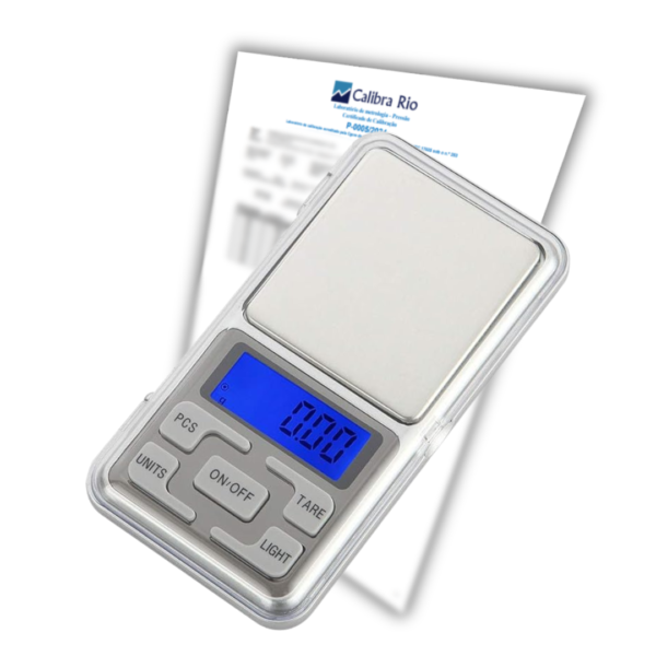 Balança de Precisão de Bolso MH-500 500g/0,1g com Certificado de Calibração Rastreável