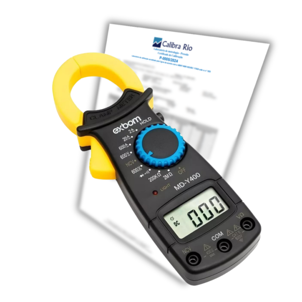 Alicate Volt-Amperímetro Digital Exbom MD-Y400 com Certificado de Calibração Rastreável à RBC
