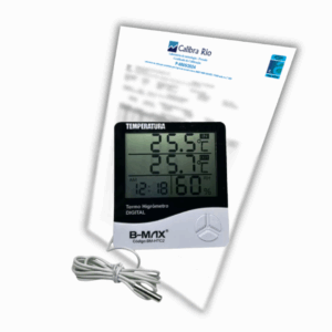 Termo-Higrômetro Digital B-Max HTC-2 de -50ºC a 70ºC - Acompanha Certificado de Calibração Com Selo de Acreditação RBC