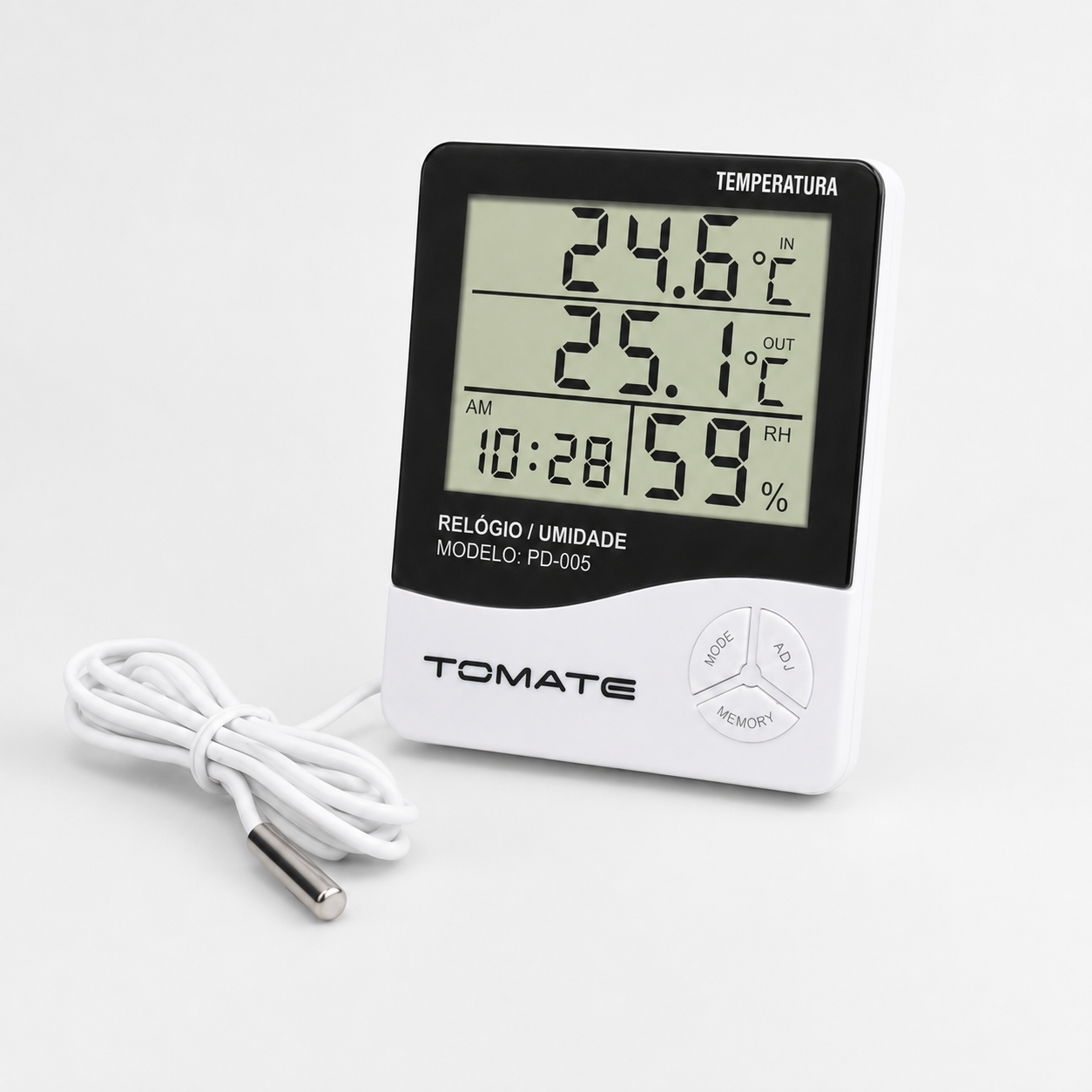 Termohigrômetro digital Tomate PD-005 de -50ºC a 70ºC - Acompanha Certificado de Calibração Com Selo de Acreditação RBC - Imagem 3