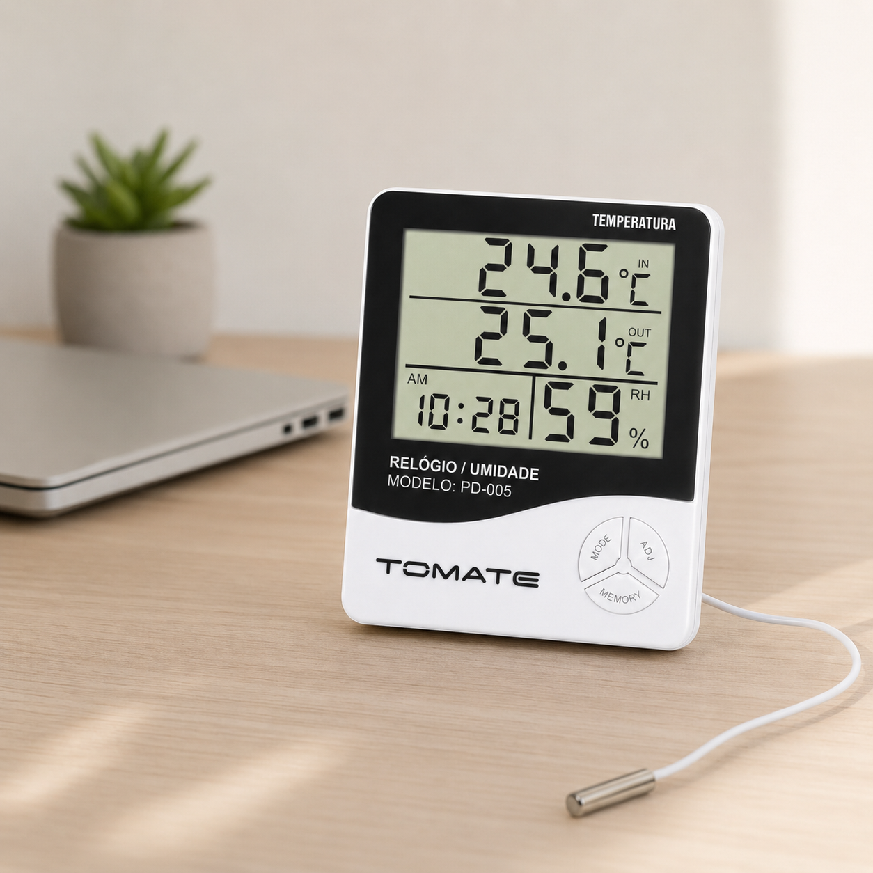 Termohigrômetro digital Tomate PD-005 de -50ºC a 70ºC - Acompanha Certificado de Calibração Com Selo de Acreditação RBC - Imagem 2